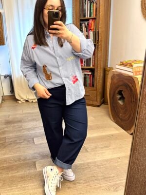 chemise rayée bleu grande taille femme curvy by romy