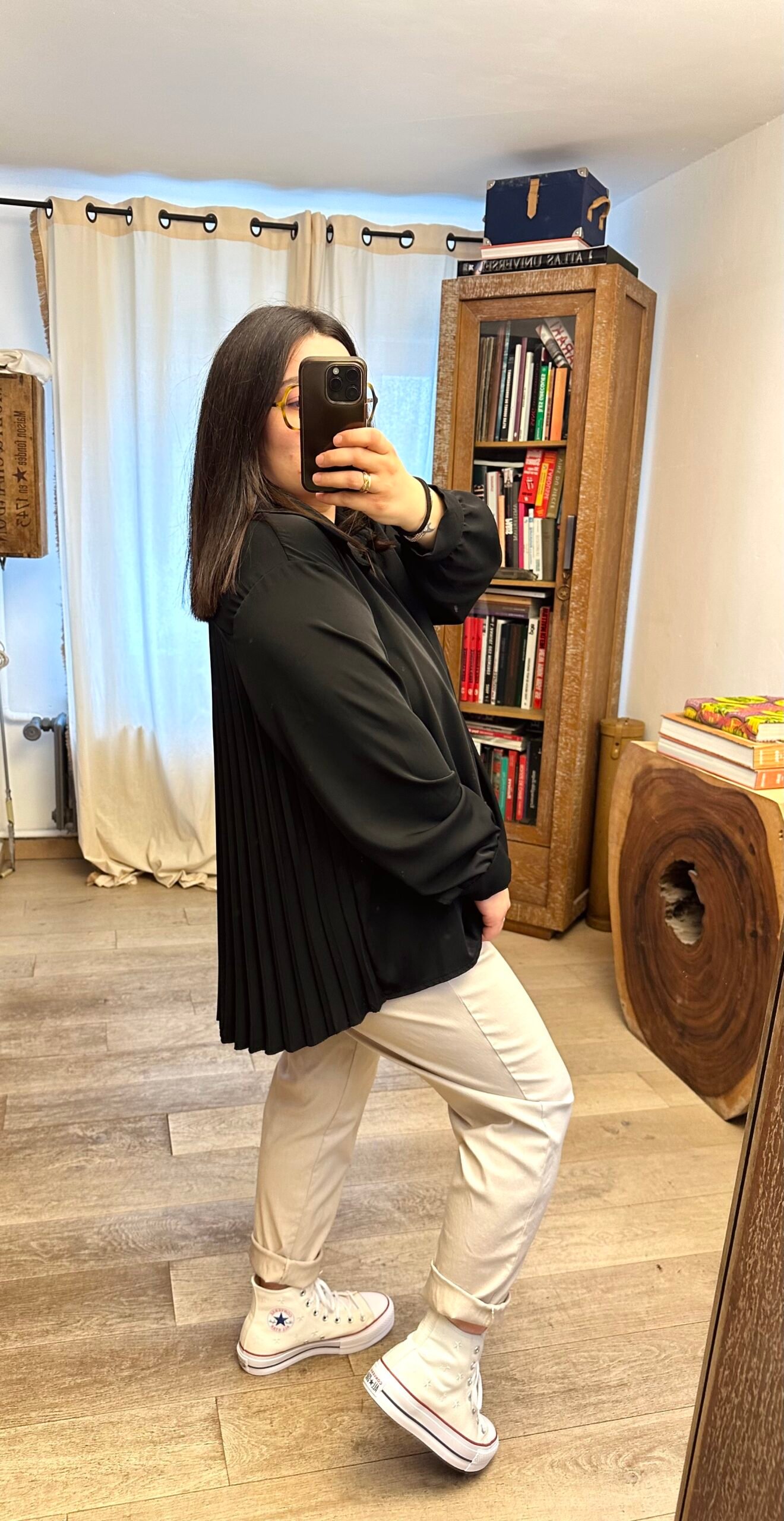 chemise plissée noir grande taille femme curvy by romy