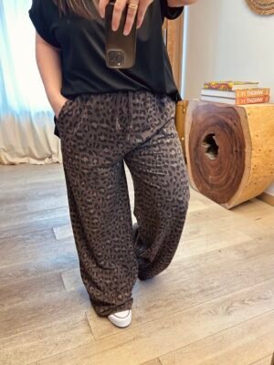 jogg large léopard chocolat grande taille femme curvy by romy