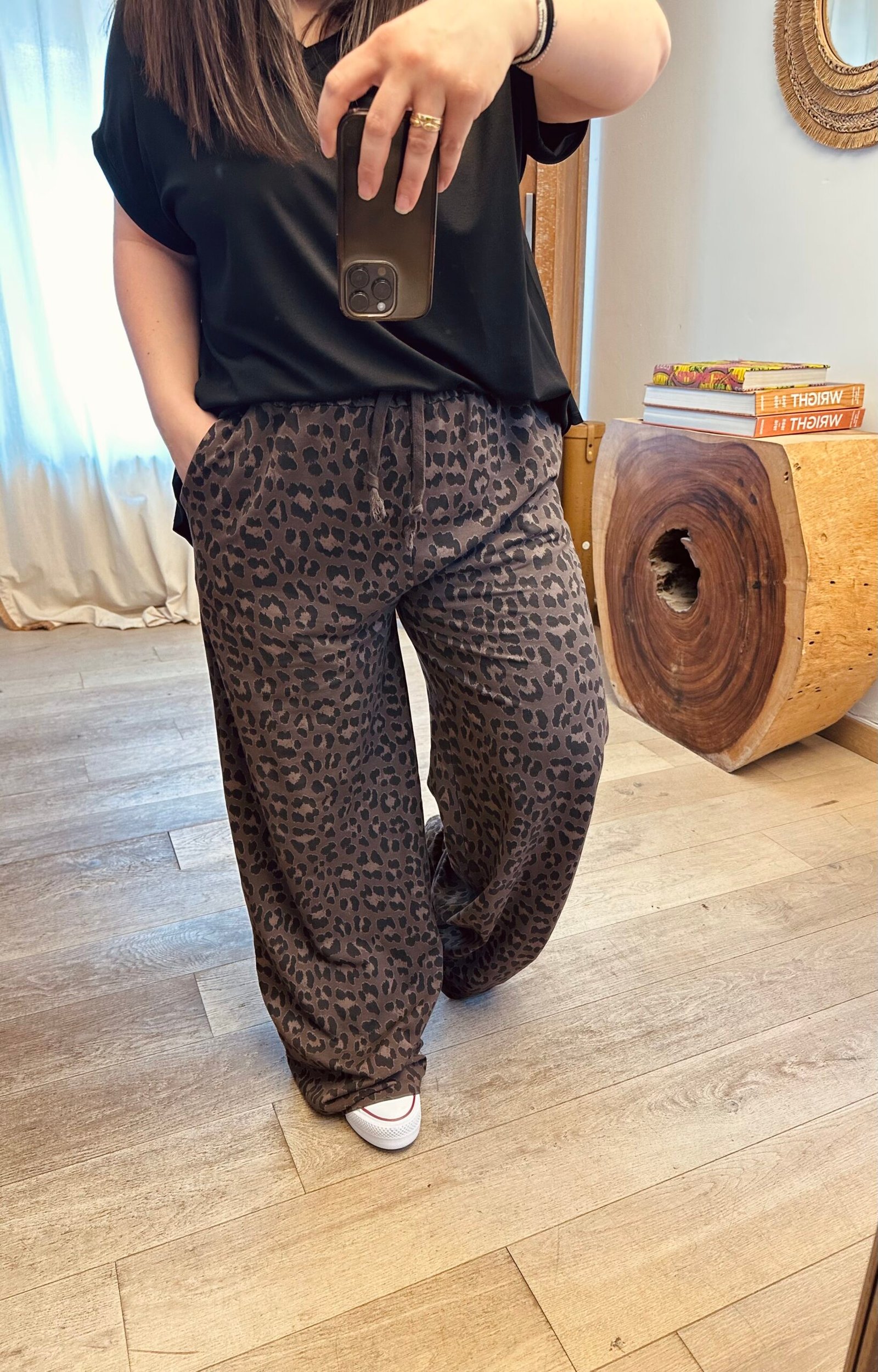 jogg large léopard chocolat grande taille femme curvy by romy