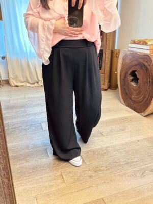 pantalon large noir grande taille femme curvy by romy