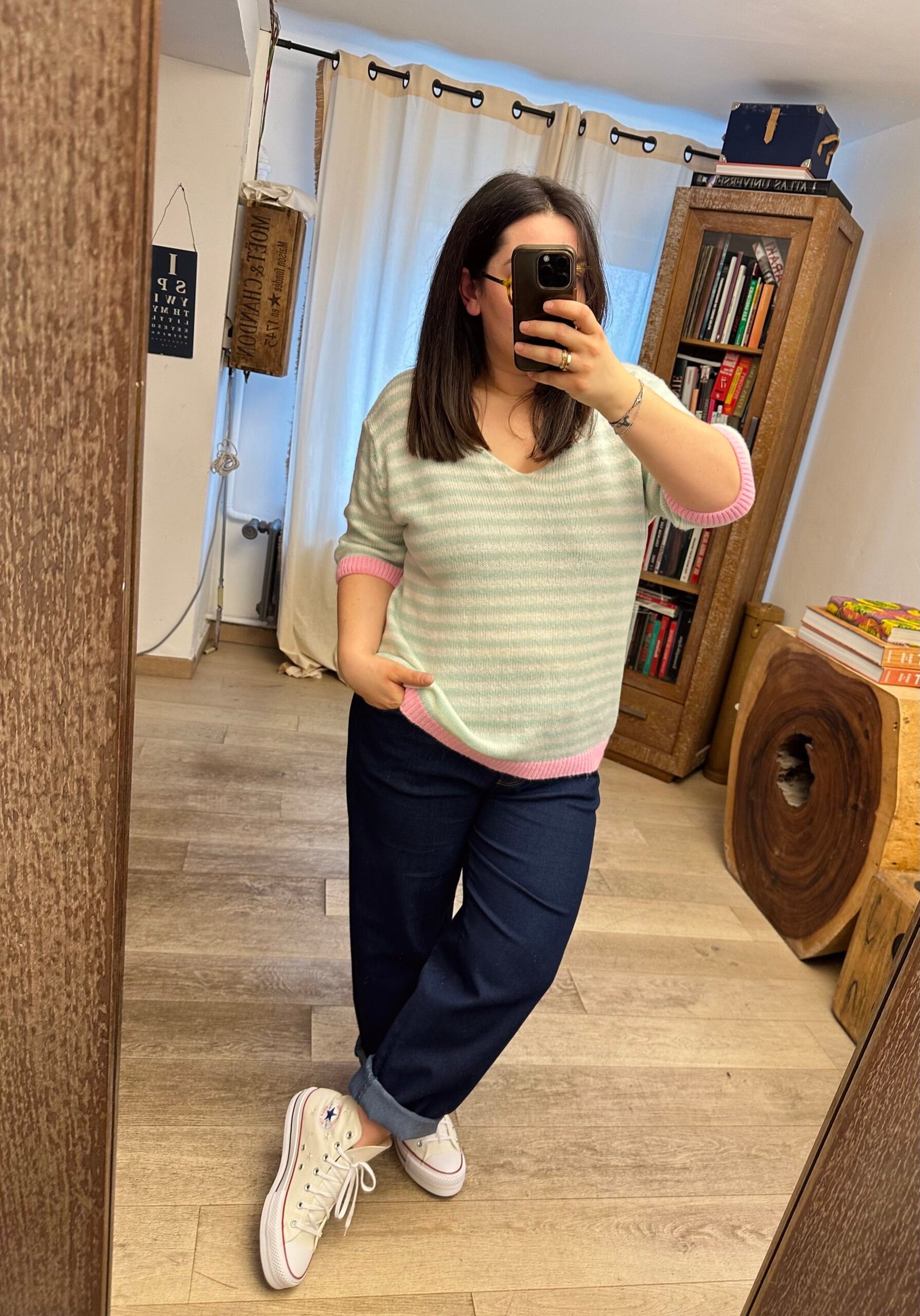 pull ma niches courtes rayé grande taille femme curvy by romy