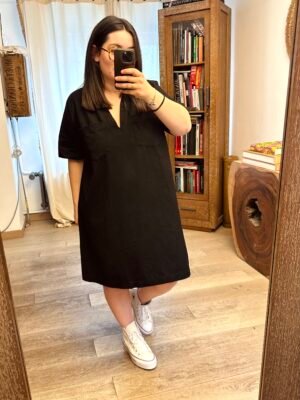 robe façon jean noir grande taille femme curvy by romy