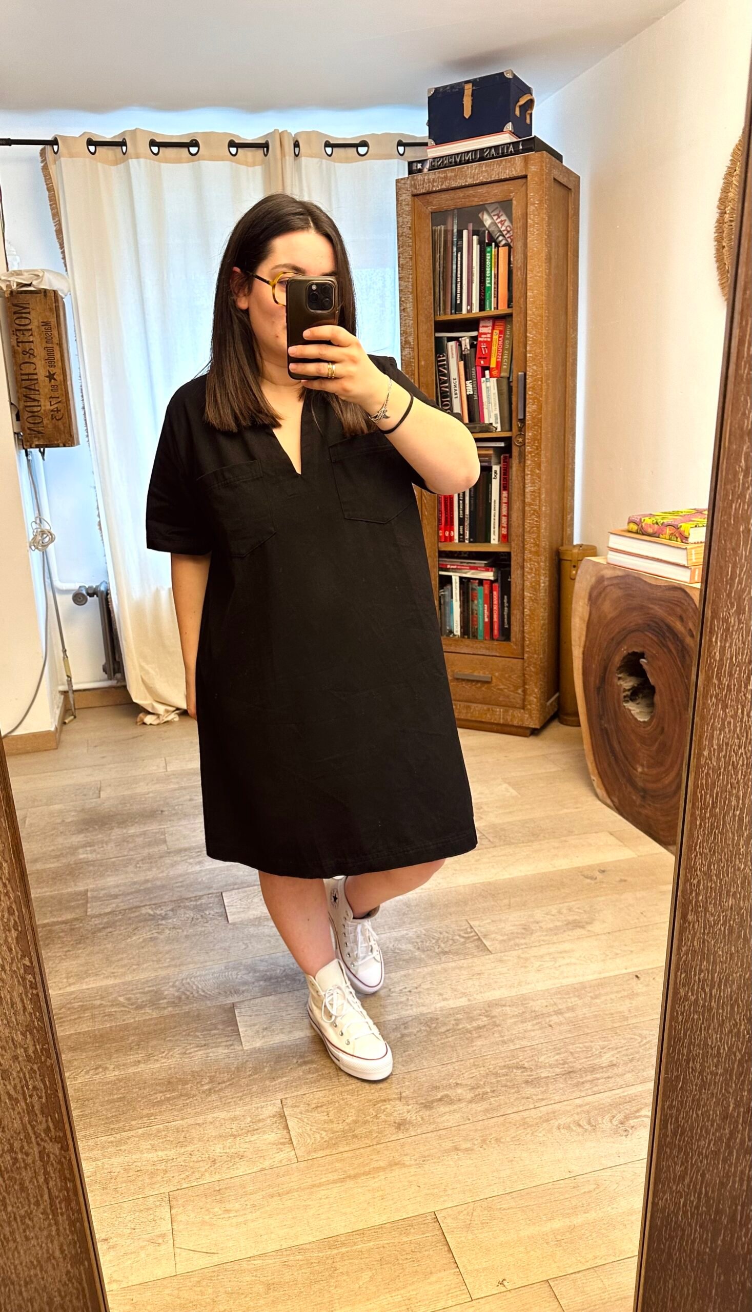 robe façon jean noir grande taille femme curvy by romy