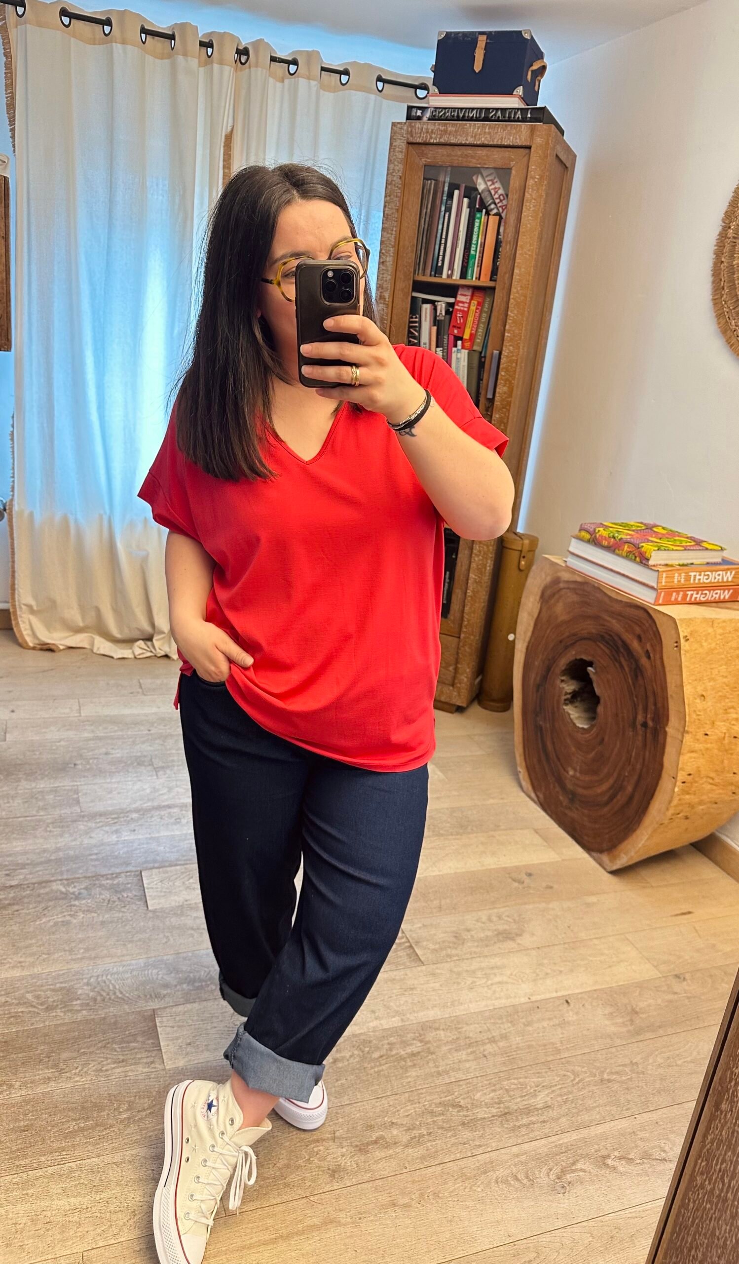 t shirt uni coloris framboise grande taille femme curvy by romy