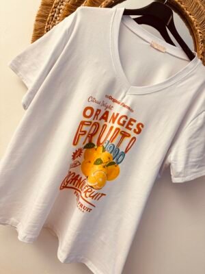 t shirt oranges grande taille femme curvy by romy