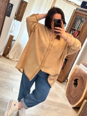 chemise gaze de coton camel curvy by romy