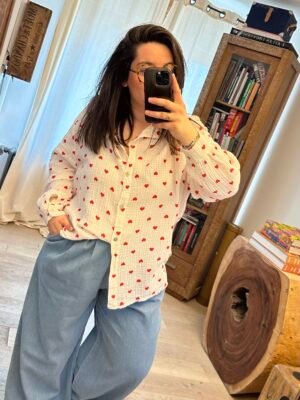 chemise en gaze de coton coeur grande taille femme curvy by romy