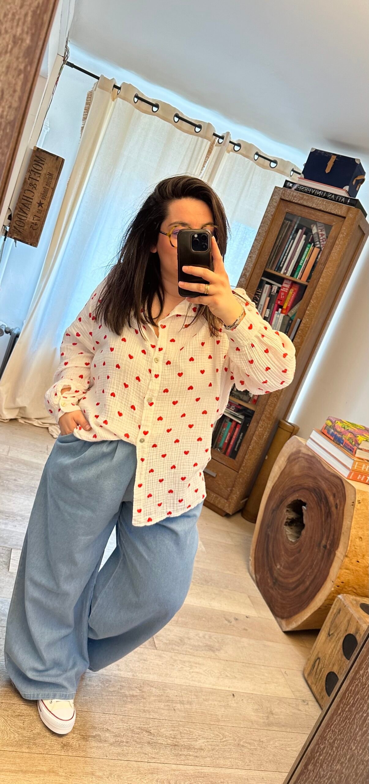 chemise en gaze de coton coeur grande taille femme curvy by romy