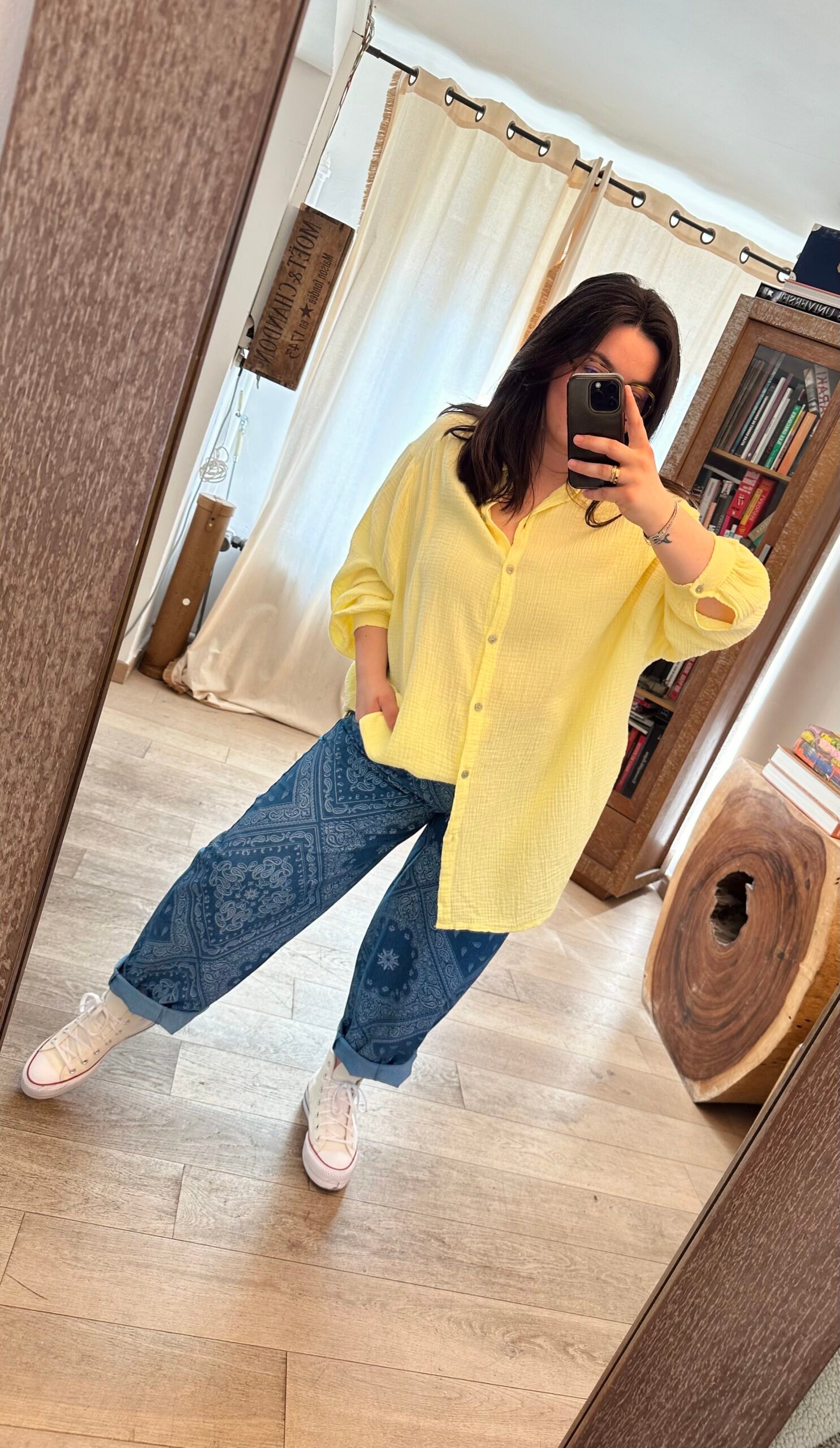 chemise gaze de coton jaune grande taille femme curvy by romy