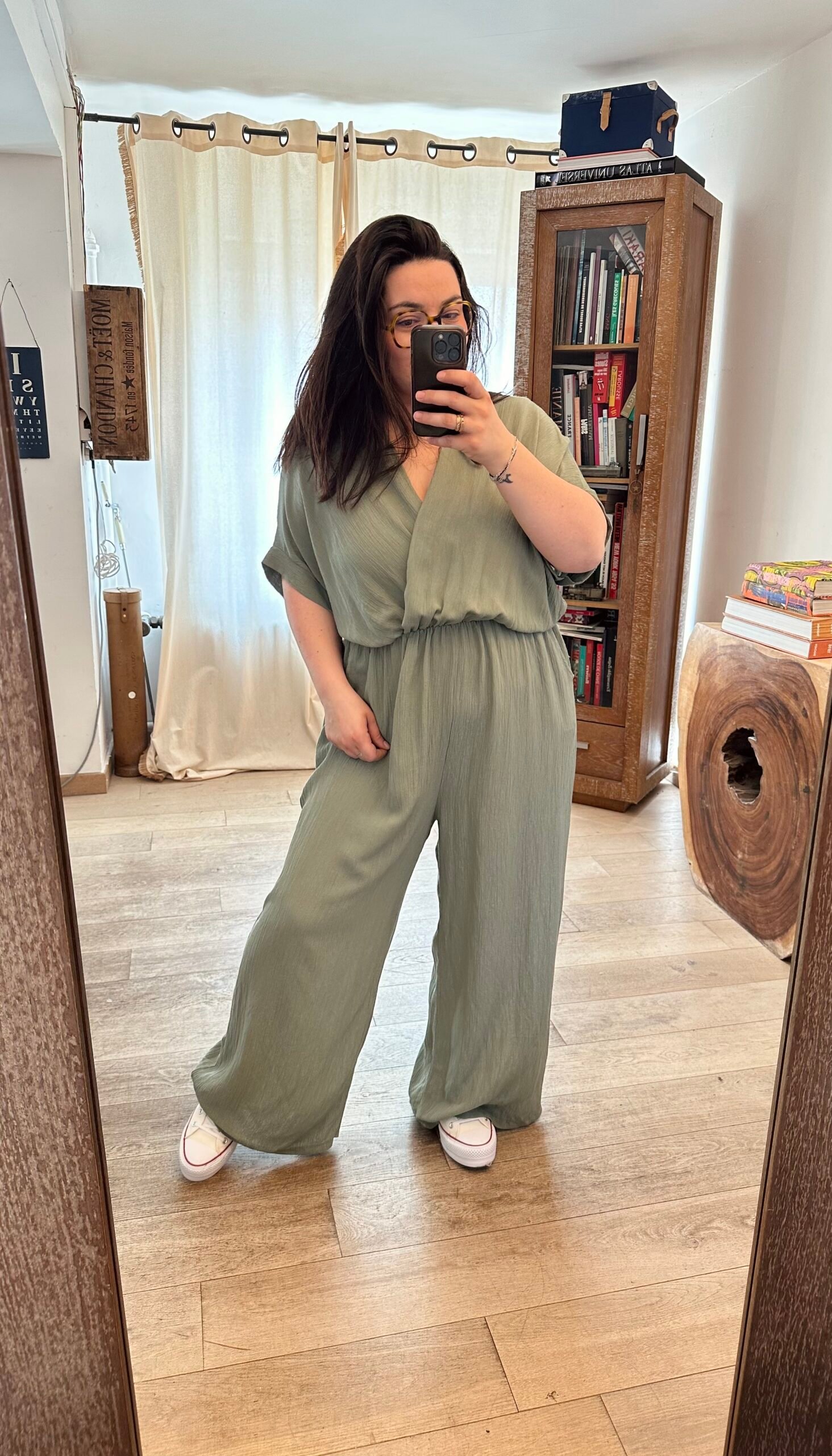 combinaison pantalon kaki grande taille femme curvy by romy