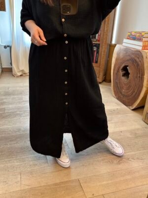 jupe longue en gaze de coton grande taille femme curvy by romy