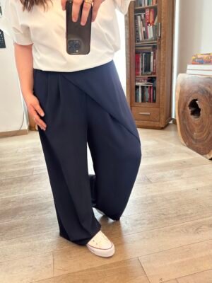 pantalon bleu marine grande taille femme curvy by romy