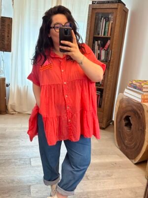 blouse framboise grande taille femme curvy by romy