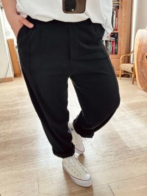 pantalon barrel noir grande taille femme curvy by romy