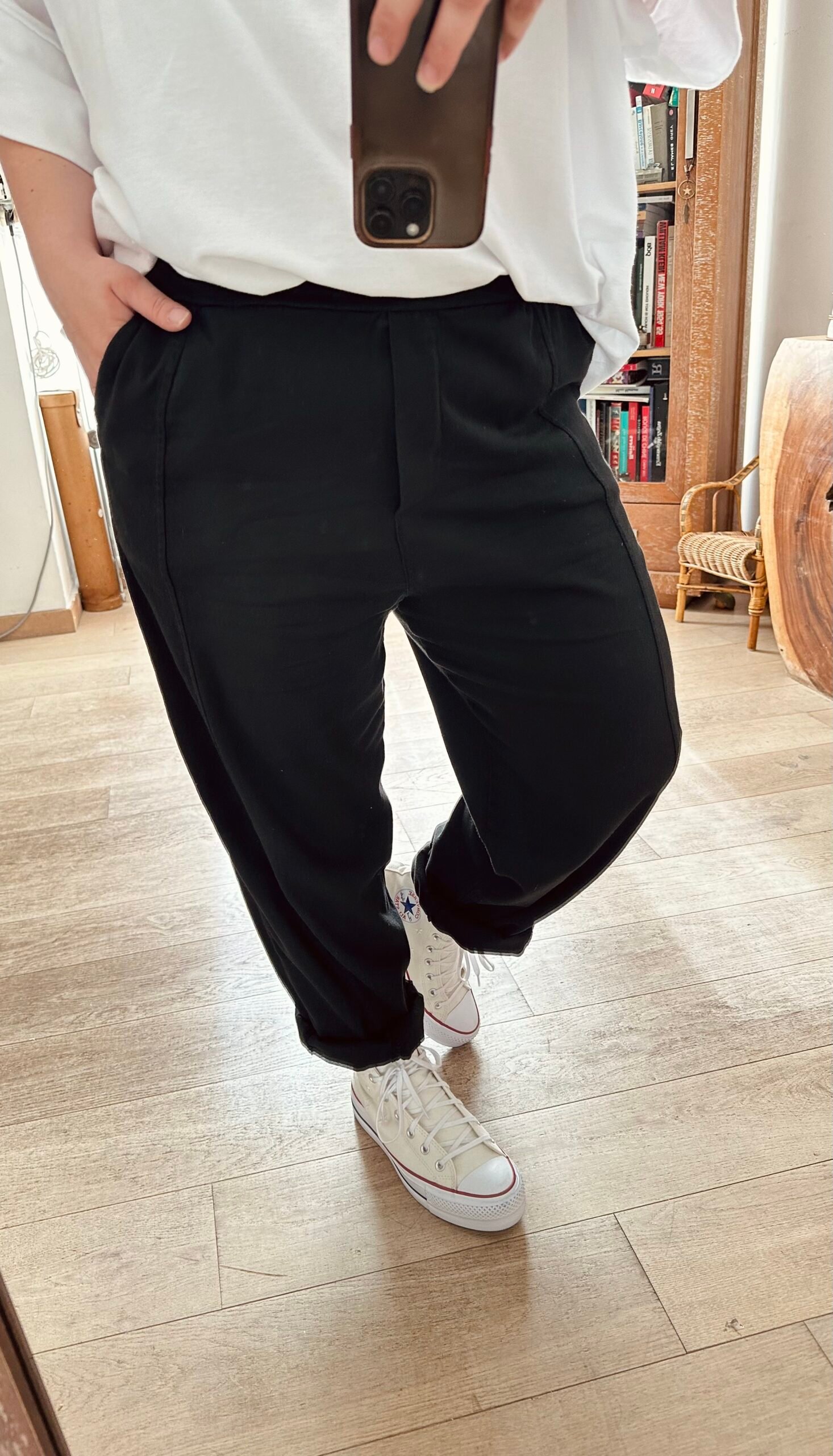 pantalon barrel noir grande taille femme curvy by romy