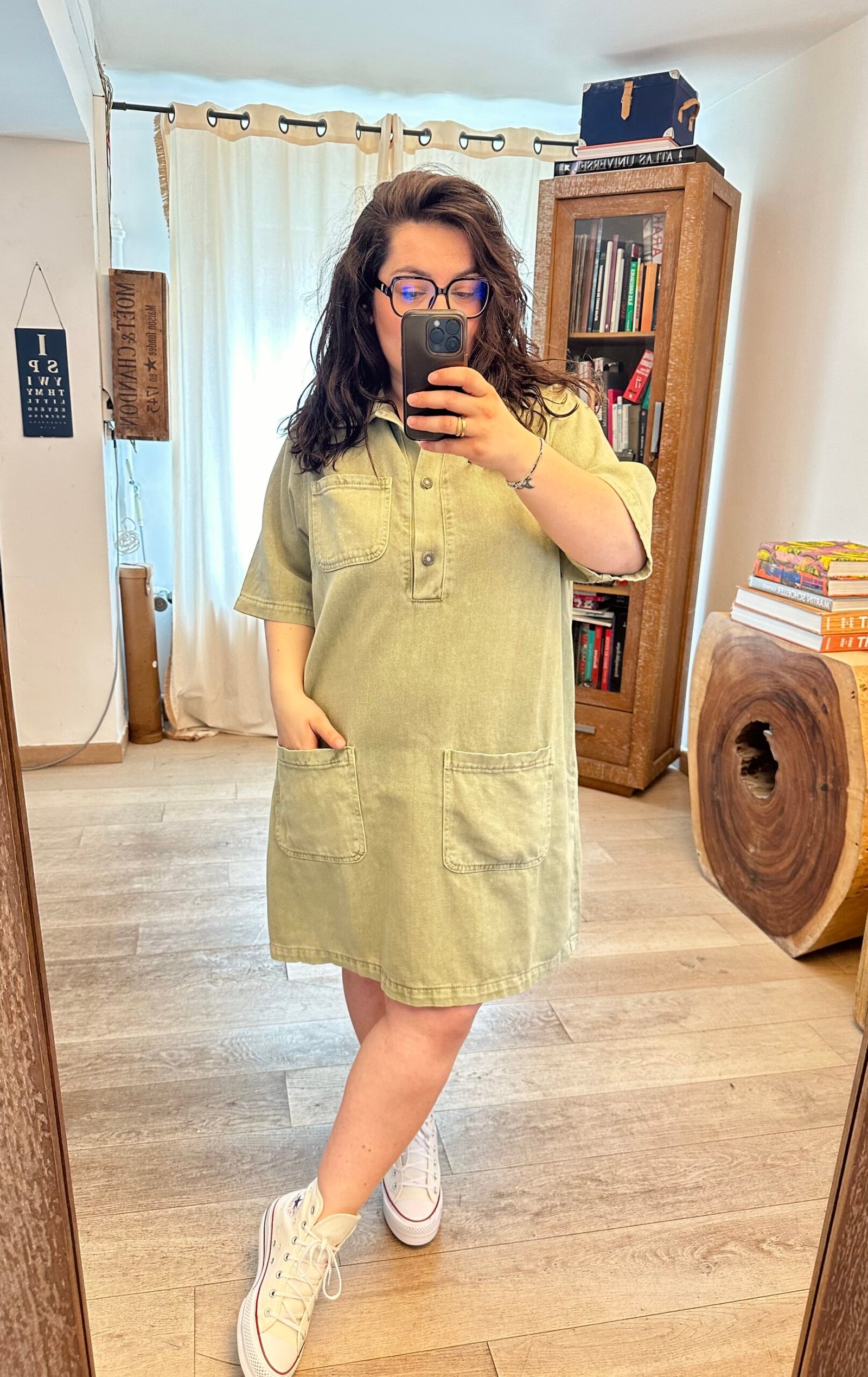 robe washé kaki grande taille femme curvy by romy