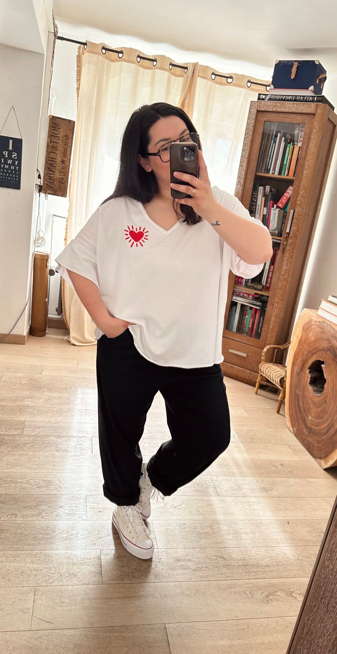 t shirt coeur blanc grande taille femme curvy by romy