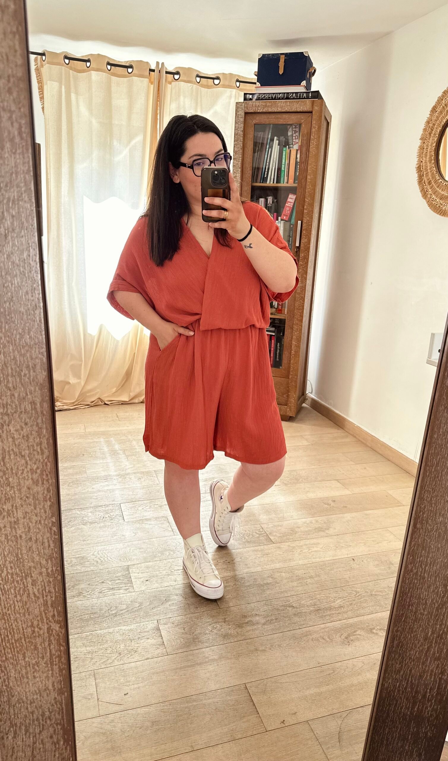 combi short terracotta grande taille femme curvy by romy