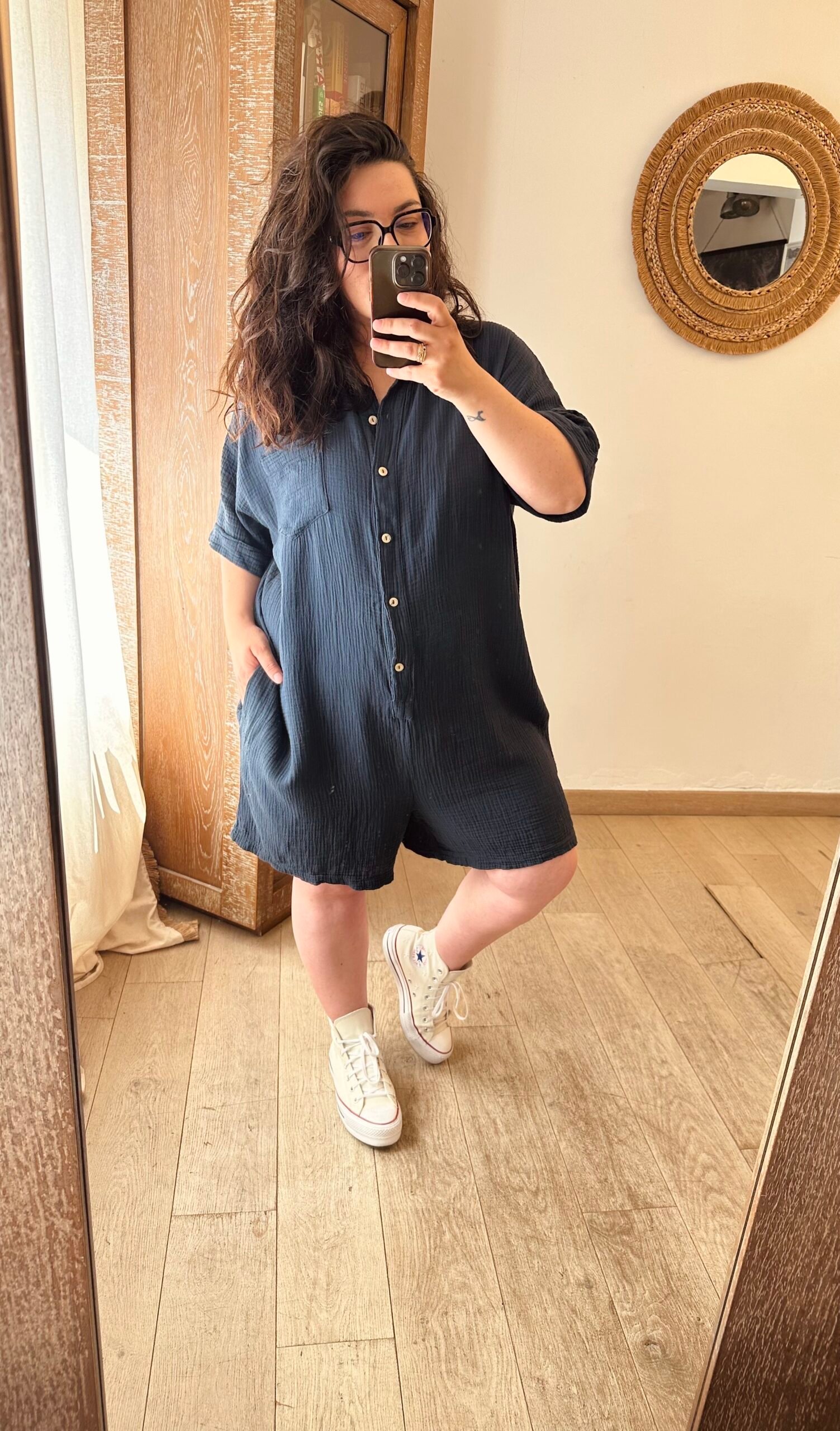 combo short en gaze de coton grande taille femme curvy by romy