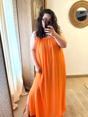 robe orange grande taille femme curvy by romy