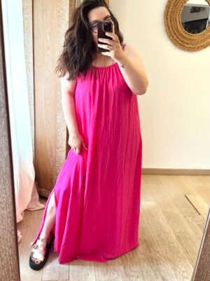 robe fuchsia grande taille femme curvy by romy